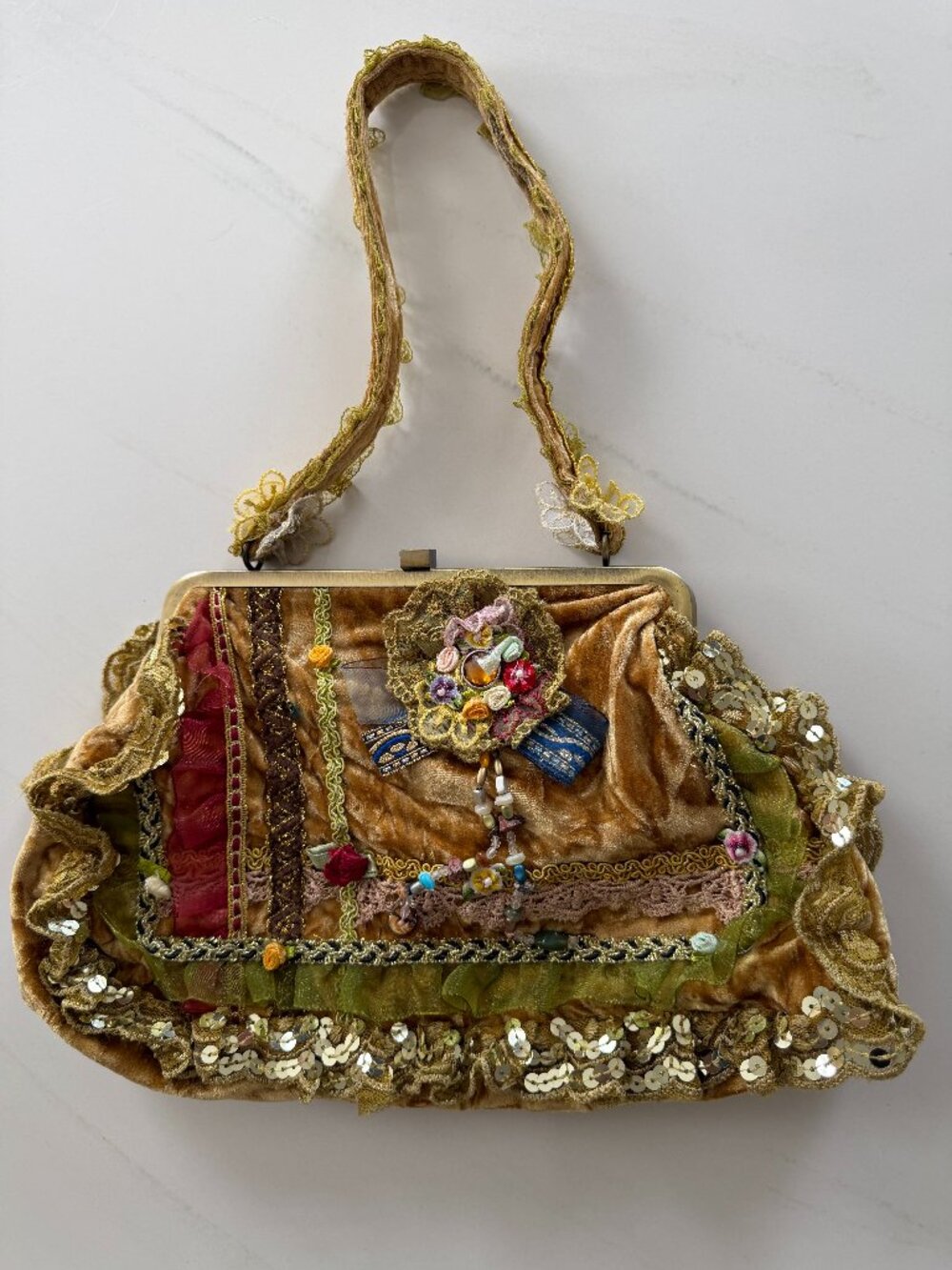 Vintage Ziba Velvet Embellished Purse